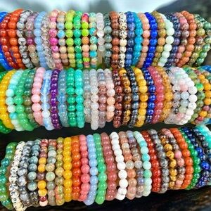 Bohemian Handmade Unisex Beaded Bracelet, Colorful Premium Glass Beads.-Random